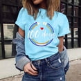 thumbnail image 2 of IROINNID Women's Casual Fashion T-shirt Short Sleeve Round Neck Happy 100th Day Of School Printed Tops, 2 of 7