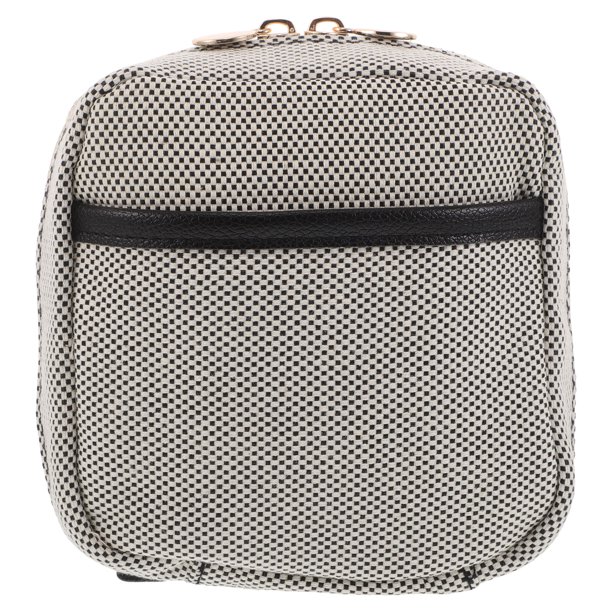 Neceser de viaje para maquillaje: organizador de artículos de tocador con cremallera de 14 x 14 x 6 cm y compartimentos. Neceser portátil para desplazamientos diarios y viajes cortos.