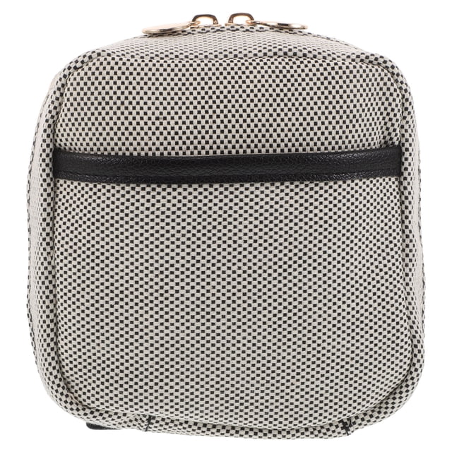 Neceser de viaje para maquillaje: organizador de artículos de tocador con cremallera de 14 x 14 x 6 cm y compartimentos. Neceser portátil para desplazamientos diarios y viajes cortos.