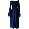 thumbnail image 6 of Women's Retro Medieval Dress Vintage Long Sleeve Renaissance Dress Plus Size Gothic Costumes Maxi Long Dress, 6 of 6