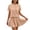 Rose Gold, variant on Two Piece Sets for Women Summer Outfits Ribbed Knit Short Sleeve Tops and Lined Pleated Mini Skirt Sets