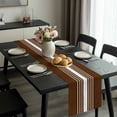 thumbnail image 2 of Brown White Stripe Table Runner 72 Inches Long, Modern Rustic Vertical Striped Kitchen Coffee Dining Table Decoration for Home Party Birthday Wedding Home Decor 16x72 Inches, 2 of 8