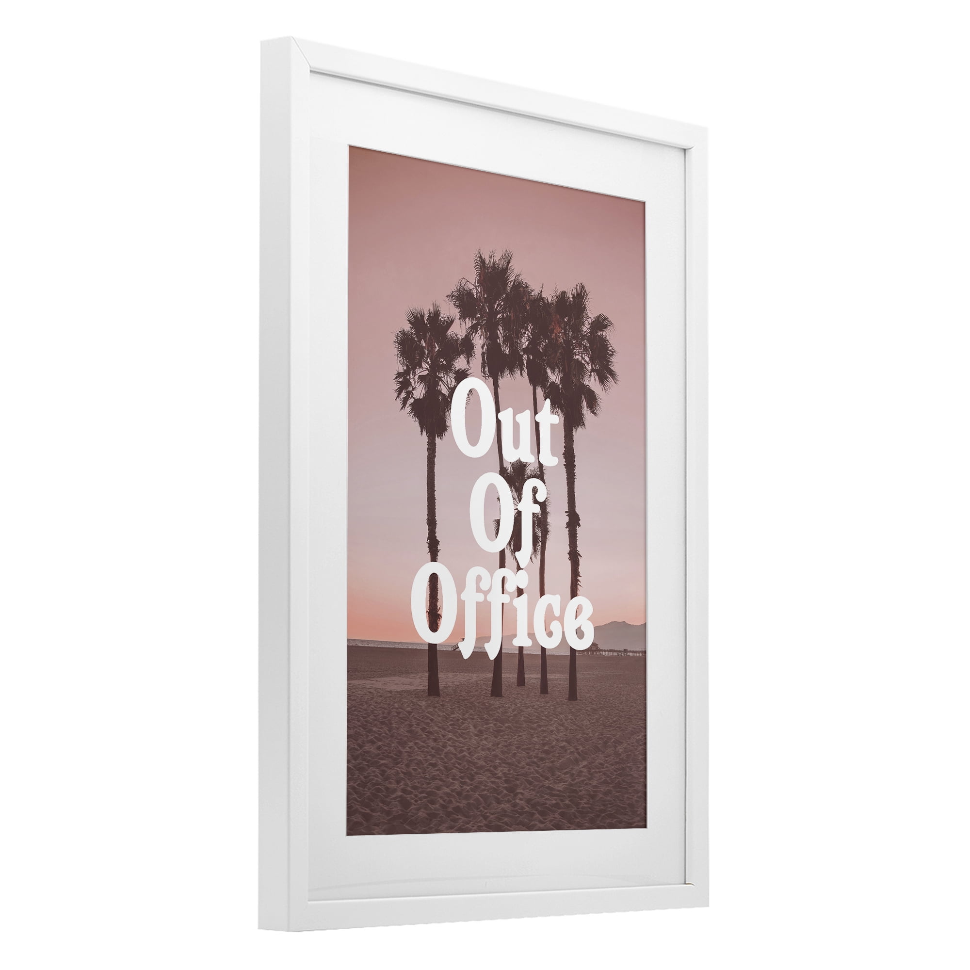 Stupell Industries Out Of Office Tropical Escape White Framed Print Under Glass, design by Lil' Rue