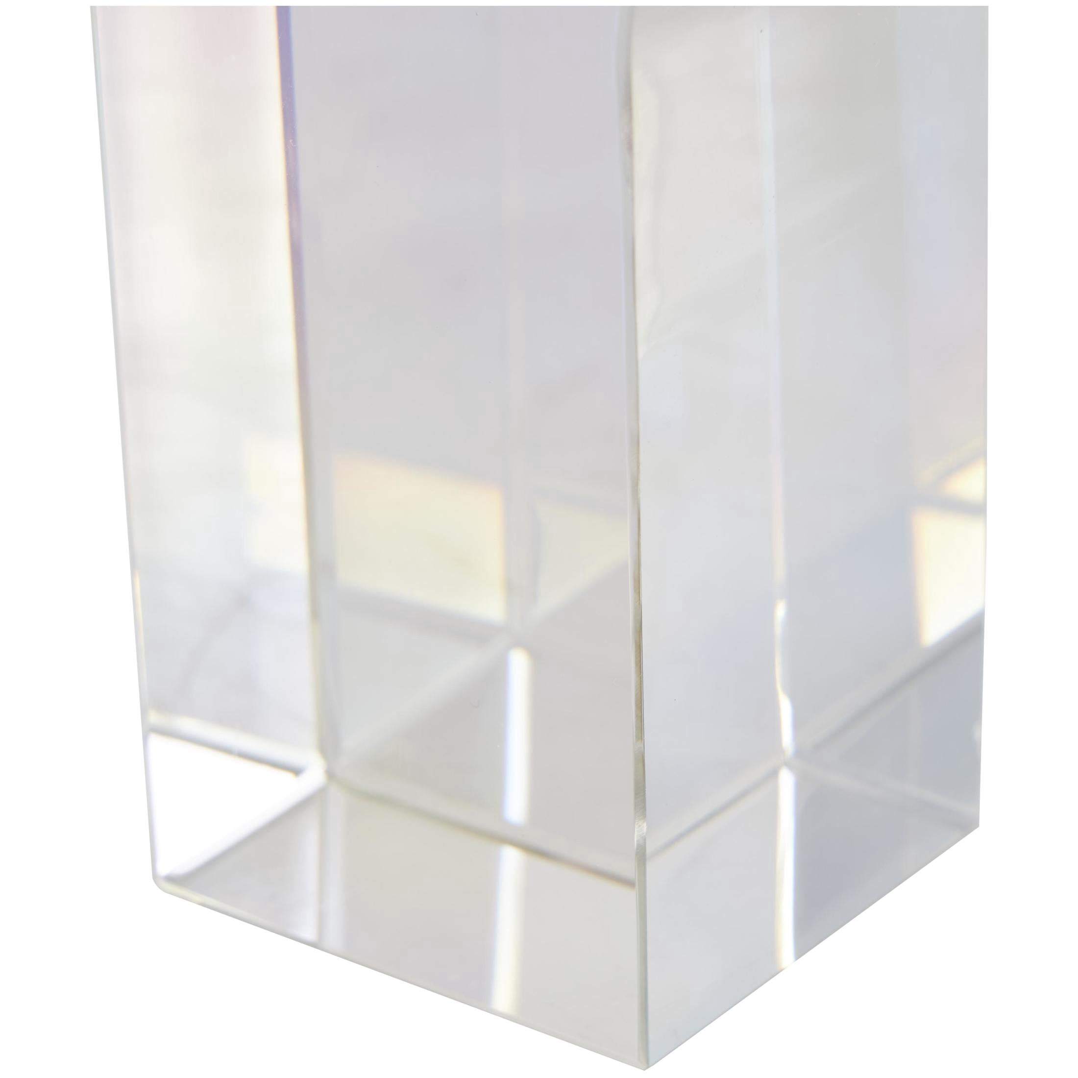 DecMode 3" Arched Geometric Clear Crystal Bookends (Set of 2)