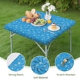 thumbnail image 4 of Blue Christmas Snowflake Pattern Square Fitted Tablecloth with Elastic Edge,Square Table Cover,Washable Elastic Table Cover for Home Kitchen Party Decor 34"x34", 4 of 6