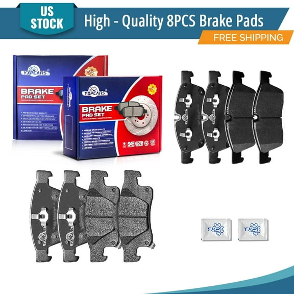 YXPCARS 8PCS Ceramic Brake Pads for Jeep Grand Cherokee Dodge Durango, Front & Rear D1455 D1498