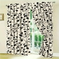 thumbnail image 3 of Black & Beige Floral Print Curtain, Elegant Vintage Style ，Blackout Curtains，for Home, Kitchen & Restaurant Décor,A, 3 of 10