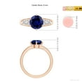 thumbnail image 5 of ANGARA Lab Grown Round Blue Sapphire Engagement Ring with Lab Diamonds for Women in 14K Rose Gold (Size-8mm) | September Birthstone Jewelry for Her | Lab-Grown Blue Sapphire Engagement Ring, 5 of 8