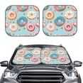 thumbnail image 2 of Disketp 2 Piece Colorful Donut Pattern Windshield Sunshades,Folding Windshield Sun Shade For Car Suv Trucks Sedan,Blocks Uv Rays Sun Visor Protector-Large, 2 of 7