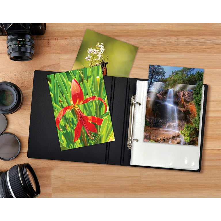 Artmag Photo Album 5x7 2 Packs Clear Pages Pockets Leather Cover Slip Slide  in Photo Album Book Each Holds 50 Vertical 5x7 Photos Picture Book for