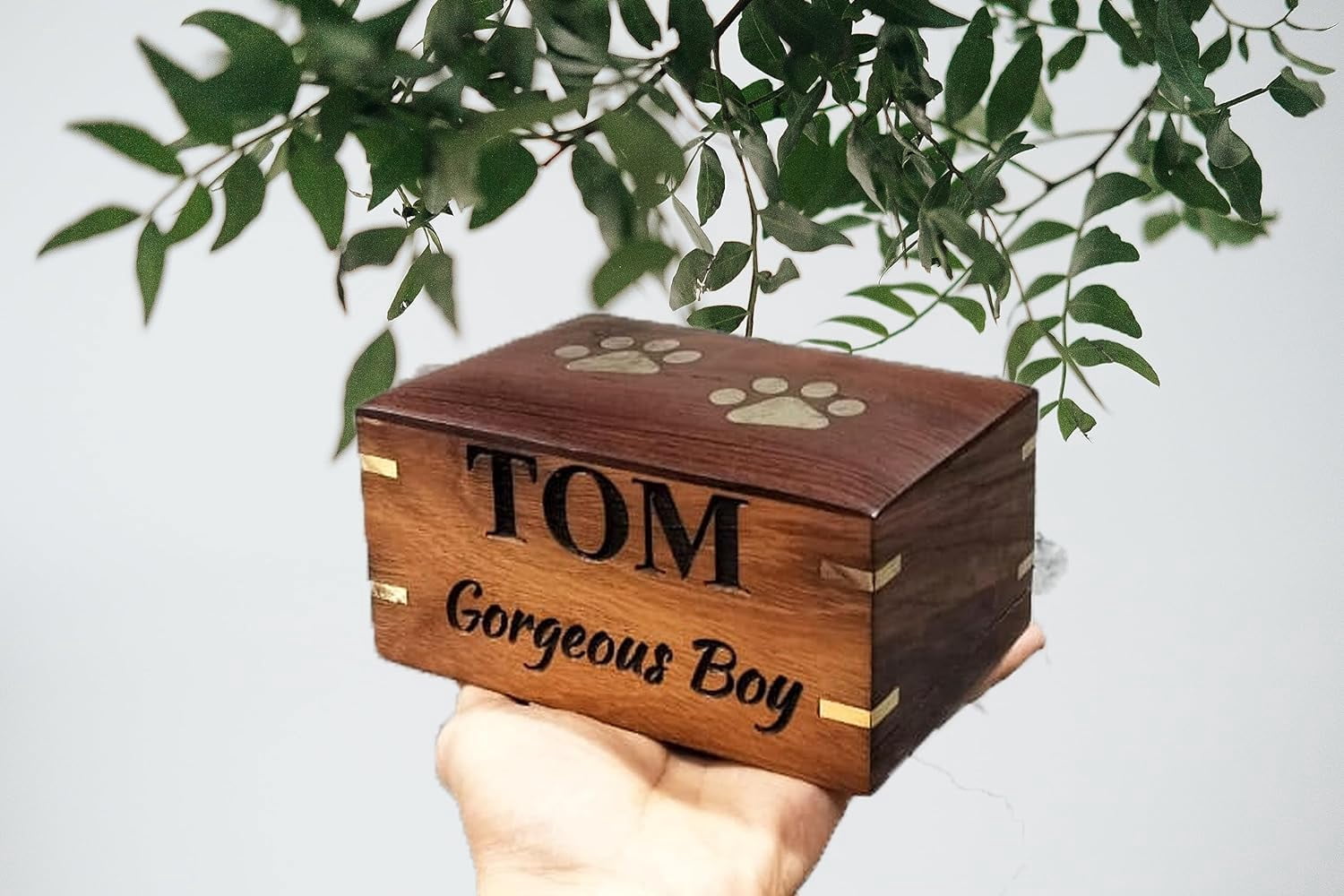 Rosewood Pet Urn For Dog Ashes - Personalized Wooden Urn For Ashes - Memorial Keepsake Funeral Cremation Urn Box -  7.5 X 5.5 X 3.5 - 100Lbs Or 45Kg