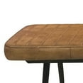 thumbnail image 2 of Benjara BM242105 Bench with Tufted Leatherette Seat and Metal Legs, Brown, 2 of 5