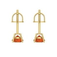 thumbnail image 3 of 0.2 ct Screw-Back Stud Earrings for Women | 3.0mm Round Cut Simulated Red Diamond | 18K Yellow Gold, 3 of 4