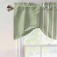 thumbnail image 4 of Sage Green Beige Striped Tie Up Valance Curtains for Windows, Kitchen Curtains Window Treatments, Modern Farmhouse Retro Lines Short Window Shades Valances for Bedroom Bathroom Cafe 54"x18", 4 of 8
