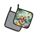 thumbnail image 2 of Carolines Treasures DAC6442PTHD 7.5 x 7.5 in. Unisex Golden Retriever Luau Pair of Pot Holder, 2 of 5
