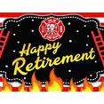 thumbnail image 4 of Decorative Design Happy Retirement Banner Firefighter Theme Red White Background for Event, 4 of 8