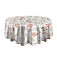 thumbnail image 5 of Fall Pumpkins Leaves Pattern Round Tablecloth 60" X 60",Wrinkle Wipeable Table Cloth for Kitchen Dining Room Picnic Patio Party, 5 of 6