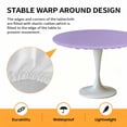 thumbnail image 2 of Elastic Fitted Round Tablecloth, Purple Waterproof Stretch Table Cover for 45"-54" Tables, Modern Pure Lavender Purple Washable Outdoor Tablecloths for Patio, Picnic, Camping, 2 of 9