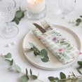 thumbnail image 3 of Cloth Napkins Set of 4 - 20x20 Inches, Spring Floral Washable Reusable Table Napkins, Pink Flowers Green Plaid Pastoral Soft & Absortbent Dining Napkin for Party Wedding Hotel Restaurant, 3 of 8