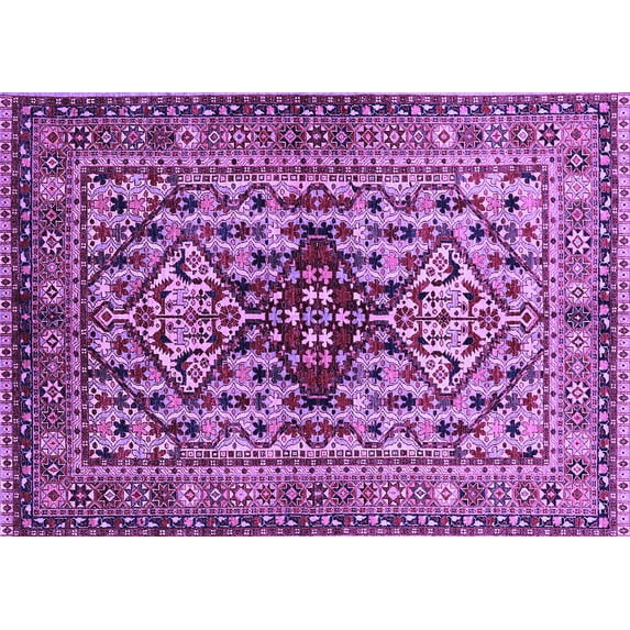 Ahgly Company Indoor Rectangle Oriental Purple Industrial Area Rugs, 3' x 5'