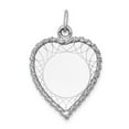 thumbnail image 1 of FB Jewels 14k White Gold Etched Design .013 Gauge Engravable Heart Charm, 1 of 2