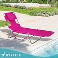 thumbnail image 5 of Ostrich Chaise Lounge Folding Portable Sunbathing Poolside Beach Chair (2 Pack), 5 of 13