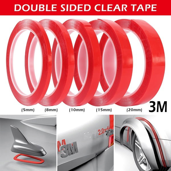 Double Sided Super Sticky Clear Tape Red Strong Craft DIY Roll 5 8 10 15 30mm d6 