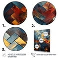 thumbnail image 3 of Designart "Abstract Cubist Tiles in Yellow and Blue" Geometric Canvas Wall Art - Modern Yellow Abstract Tile Entryway Wall Art Print, 3 of 6
