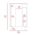 thumbnail image 6 of Miekor Furniture Malden 2-Shelf Rectangle Freestanding Vanity Cabinet White B5A0293, 6 of 7