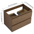 thumbnail image 2 of 30" Floating Bathroom Vanity Cabinet, Brown Oak Plywood Storage with Soft Closing Drawers, 2 of 10