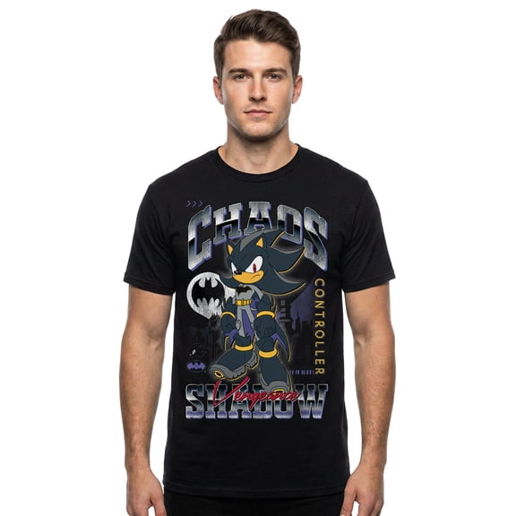 DC Comics Sonic The Hedgehog Shirt Men's Shadow Batman Short Sleeve Tee