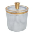thumbnail image 3 of Makeup Cotton Swab Ball Holder Jar with Lid Dispenser for Countertop Desktop clear, 3 of 8