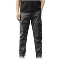 thumbnail image 2 of Pantalones largos para hombre, cintura elástica, transpirables, cómodos, suaves, informales, de playa, de poliéster, 2 of 4
