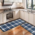 thumbnail image 3 of Kitchen Rugs Sets Of 2,Navy White Plaid Checkered Pattern Anti Fatigue Kitchen Mat Rugs Non Slip Washable,Decorative Kitchen Floor Mats for Kitchen,Sink,Laundry,17"x47"+17"x47", 3 of 5
