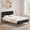Black, variant on VELOCAVA King Size Bed Frame with Upholstered Headboard and Footboard, Rounded Gold Frame, Cream