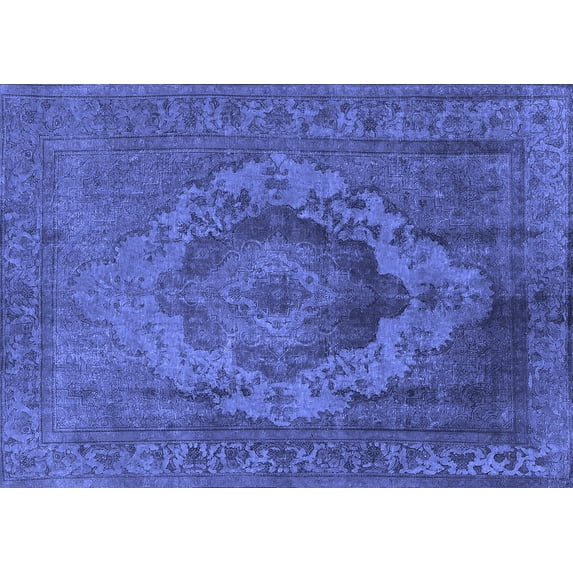 Ahgly Company Indoor Rectangle Oriental Blue Industrial Area Rugs, 5' x 8'