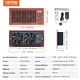 thumbnail image 2 of VEVOR Register Booster Fan, Quiet Vent Booster Fan Fits 4” x 10” Register Holes, with Remote Control and Thermostat Control, Adjustable Speed for Heating Cooling Smart Vent, Brown, 2 of 9