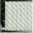 thumbnail image 4 of Ambesonne Shabby Flora Shower Curtain, Bold Thin Stripes, 69"Wx84"L, Almond Green Apricot, 4 of 5