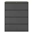 thumbnail image 2 of Hirsh Pro 42 inch Wide 4 Drawer Metal Lateral File Cabinet for Home and Office, Holds Letter, Legal and A4 Hanging Folders, Charcoal, 2 of 6