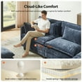 thumbnail image 5 of CHITOOMA 111" Modular Sectional Sofa with 2 Movable Ottomans, U-Shaped Oversized 3-Seat Chenille Cloud Sofa with 5 Pillows for Living Room, Blue, 5 of 9