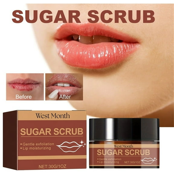 KeirineCC Lip Scrub, Moisturizing Sugar Scrub for Dry Lips, Lip Mask - Overnight Intensive Treatment Revives & Nourishes for All Day Hydration