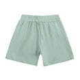 thumbnail image 5 of CYRBOKO Toddler Girls Summer Shorts, Elastic Waist Bowknot Athletic Cotton Casual Shorts Green Size 3-4T, 5 of 8