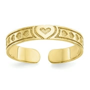 10K Yellow Gold Heart Toe Ring