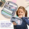 thumbnail image 7 of Deli Pencil Case for Kids,Large Capacity Foldable Pencil Pouch with 4 Compartments, School Supplies Organizer Bag for Students, Teens and Office Use,Grey, 7 of 7