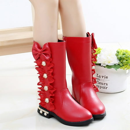 

Gubotare Booties Unisex Baby Boys Girls Booties Anti-Slip Soft sole Crib Shoes Toddler Red 5.5-6Years