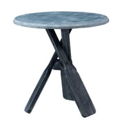 Powell Mays Wood Side Table, 22 Table Height, Distressed Faded Blue Finish