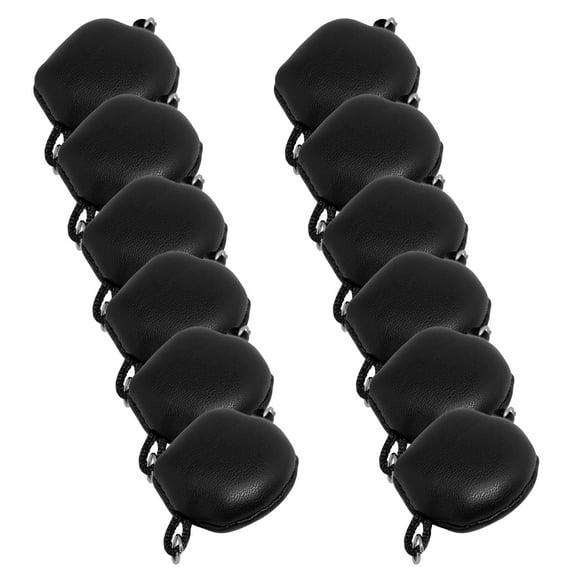 Set of 12 Premium Black Leather Turnbuckles for Figures Toy Company Wrestling Ring
