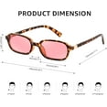 thumbnail image 5 of FEISEDY Retro Rectangular Sunglasses for Women Men 90s Small Vintage Fashion Square Sunnies B0282, 5 of 16