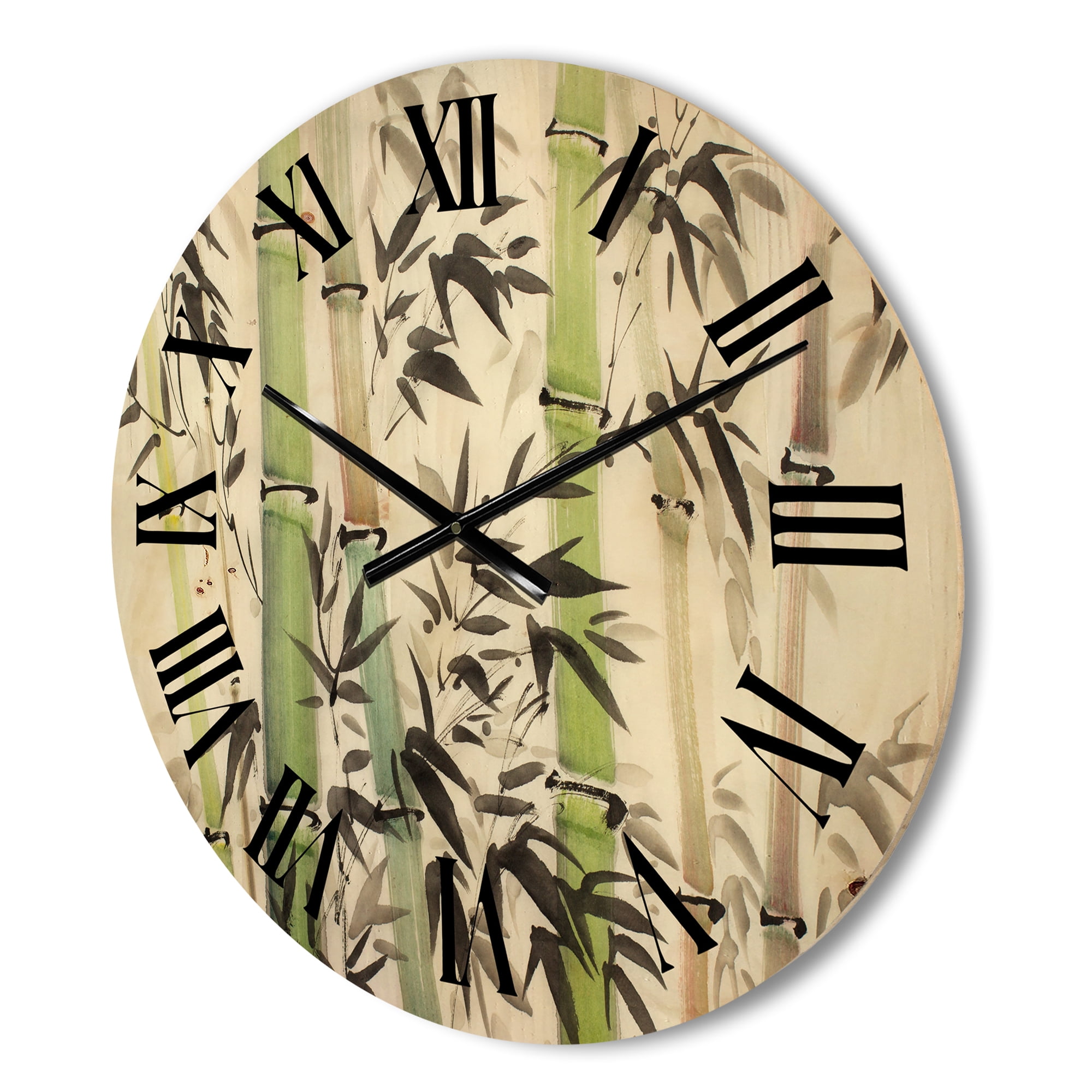 Designart 'The Forest of Bamboo Branches II' Lake House Wood Wall Clock