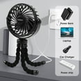 thumbnail image 4 of Rechargeable Stroller Fan Portable USB Small Handheld Mini Car Seat Clip On Fan With Flexible Tripod 3 Speed 360° Rotate for Push Chair Crib Office Treadmill Bike and Travel, 4 of 7